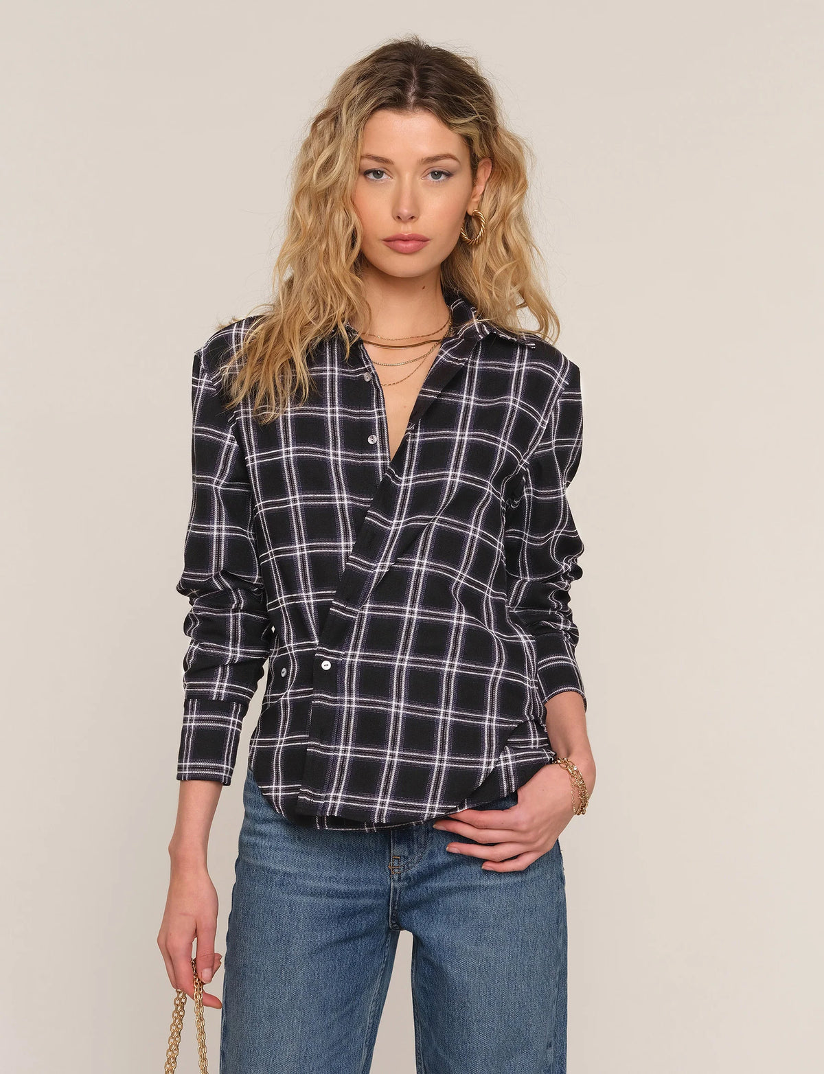 Heartloom | Chemise à carreaux "Brielle" | Noir