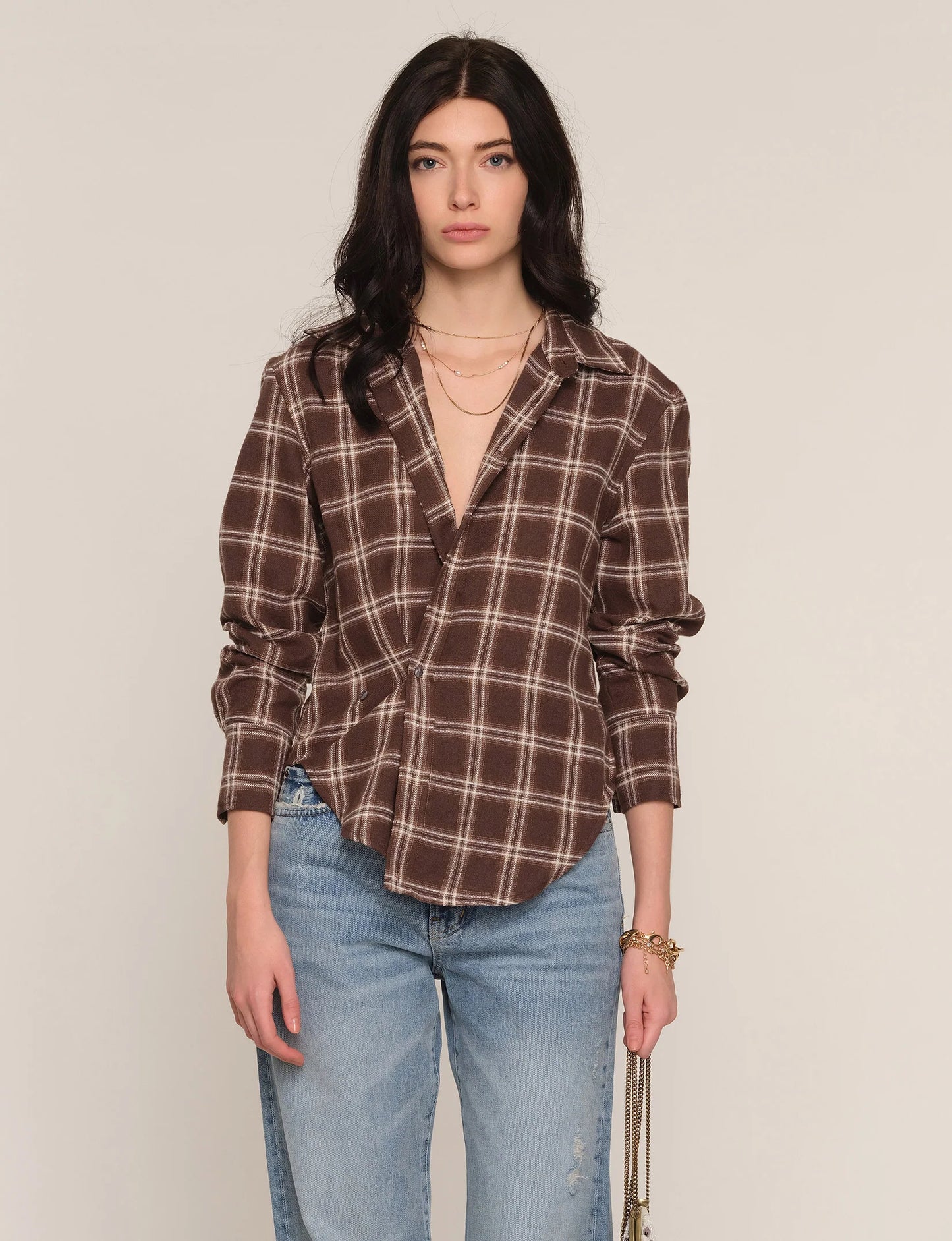 Heartloom | Chemise à carreaux "Brielle" | Brun