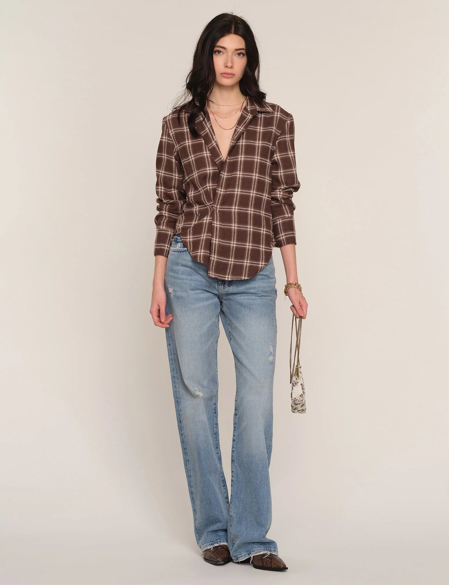 Heartloom | Chemise à carreaux "Brielle" | Brun