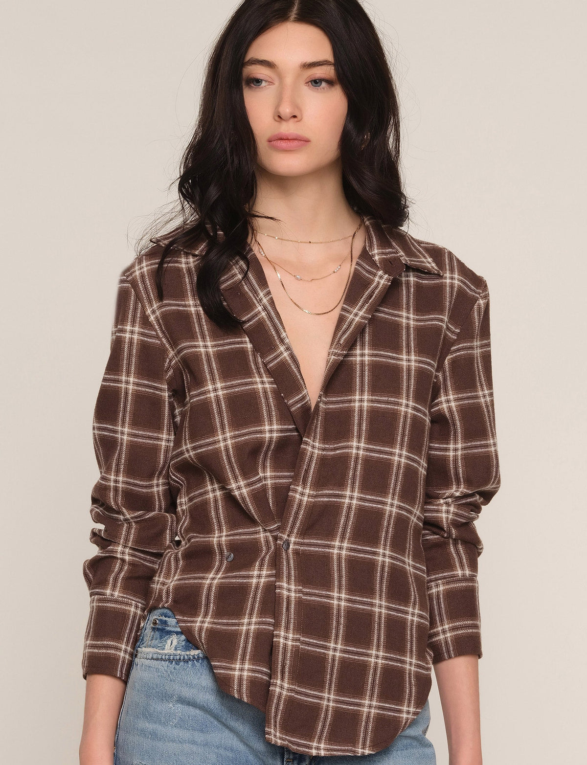 Heartloom | Chemise à carreaux "Brielle" | Brun