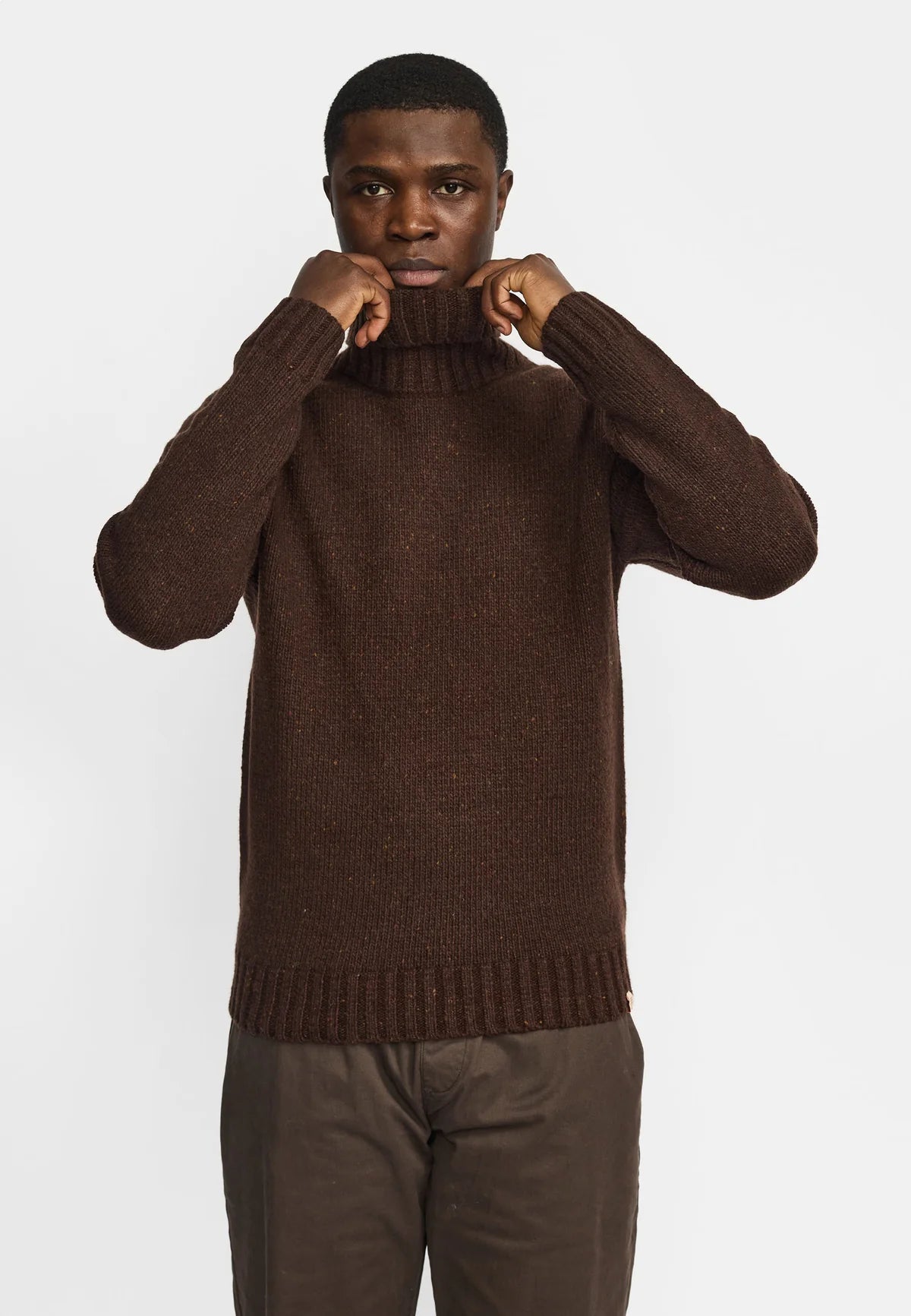 Revolution | Col roulé en tricot "6568" - Brun foncé
