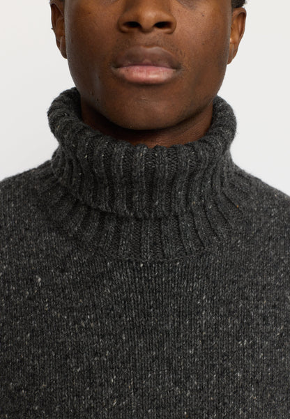 Revolution | Pull à col roulé en mélange d'alpaga - Noir/Gris