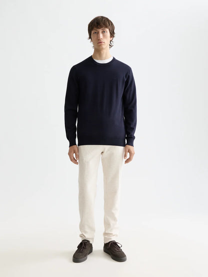 Scotch & Soda | Pull à col rond "EcoVero" - Bleu marin