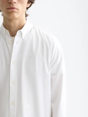 Scotch & Soda | Chemise à manches longues Oxford  "Solid" - Blanc