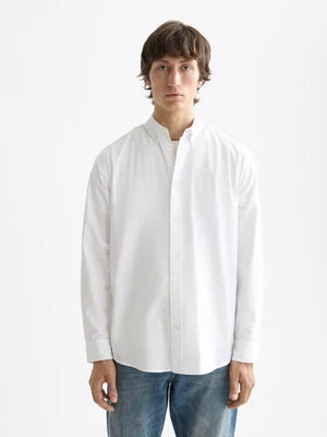 Scotch & Soda | Chemise à manches longues Oxford  "Solid" - Blanc