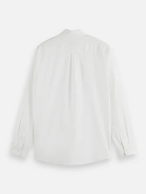 Scotch & Soda | Chemise à manches longues Oxford  "Solid" - Blanc