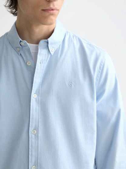 Scotch & Soda | Chemise à manches longues Oxford  "Solid" - Bleu