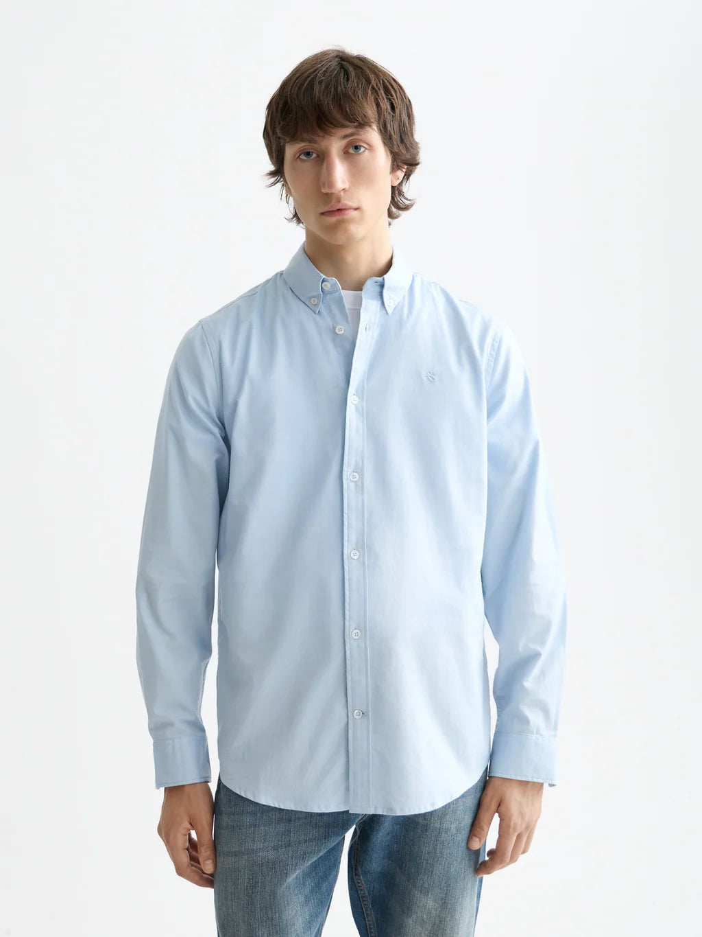 Scotch & Soda | Chemise à manches longues Oxford  "Solid" - Bleu