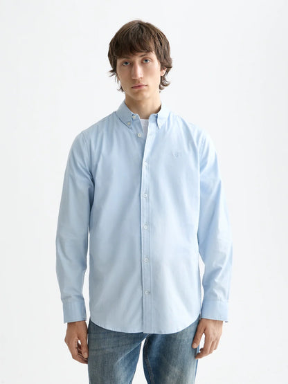 Scotch & Soda | Chemise à manches longues Oxford  "Solid" - Bleu