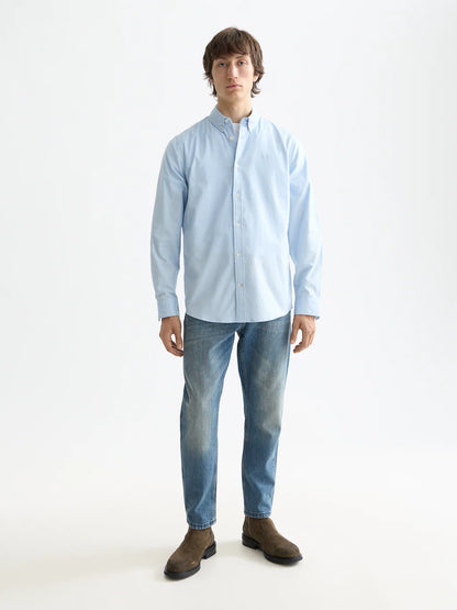 Scotch & Soda | Chemise à manches longues Oxford  "Solid" - Bleu