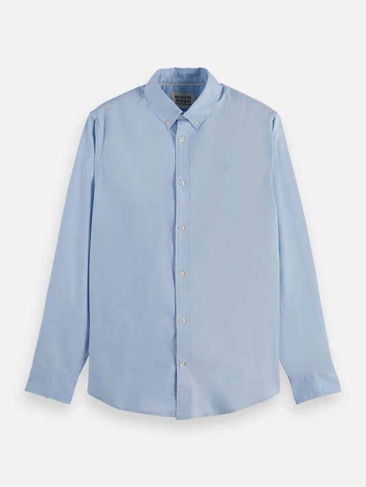 Scotch & Soda | Chemise à manches longues Oxford  "Solid" - Bleu