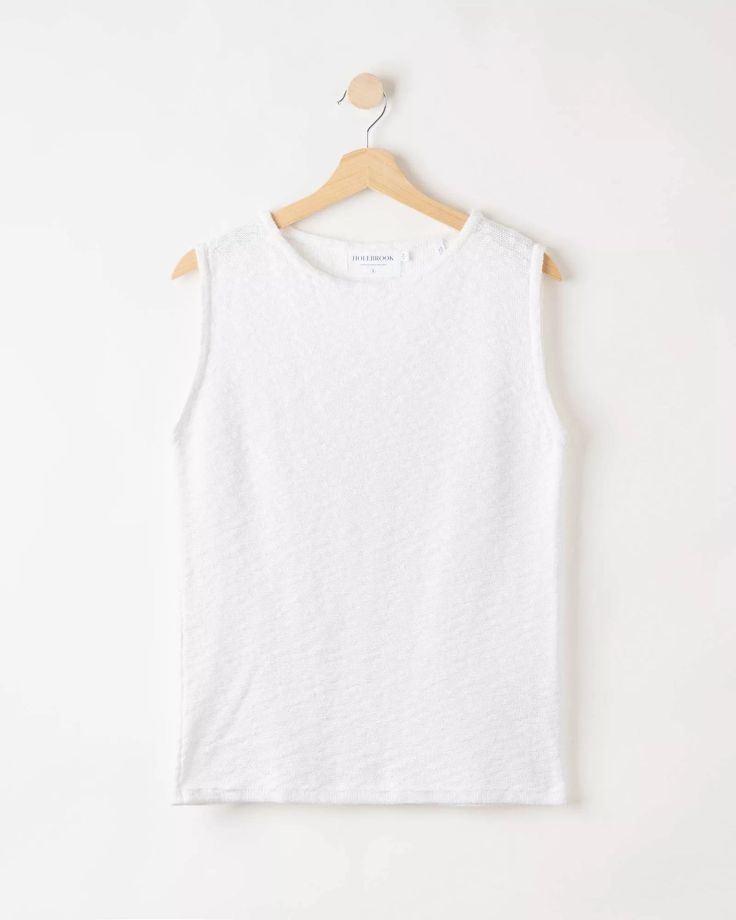 Holebrook Sweden | Top "Juni" sans manches en maille | Blanc