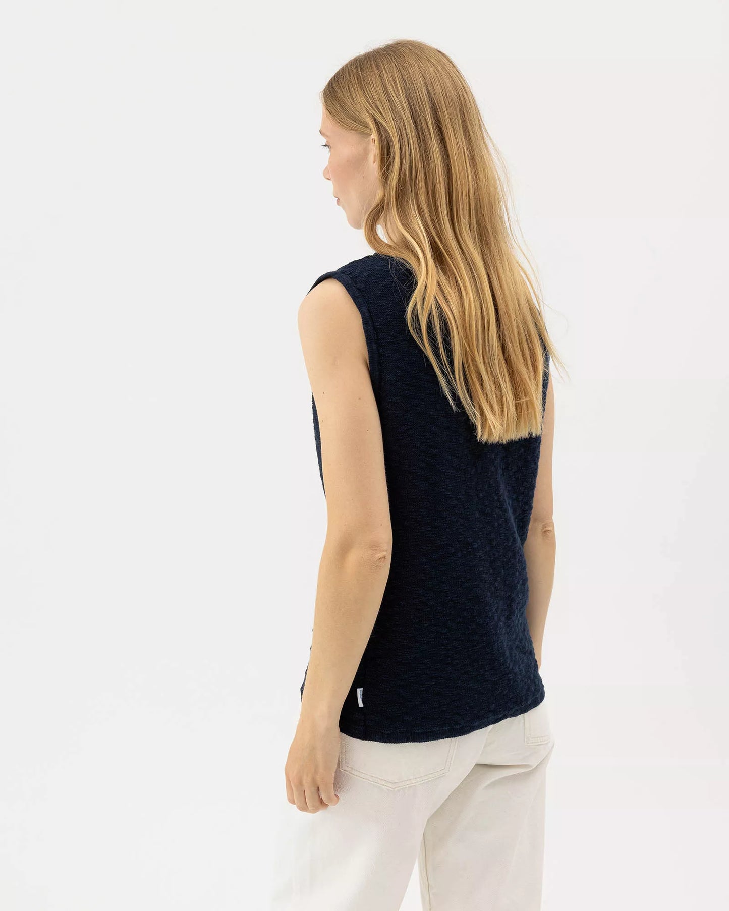 Holebrook Sweden | Top "Juni" sans manches en maille | Bleu marine