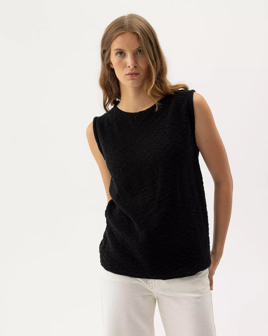 Holebrook Sweden | Top "Juni" sans manches en maille | Noir