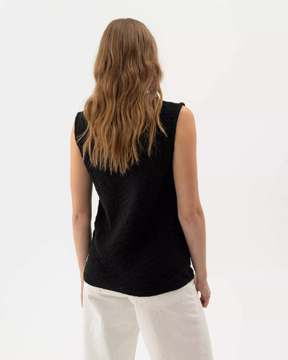 Holebrook Sweden | Top "Juni" sans manches en maille | Noir