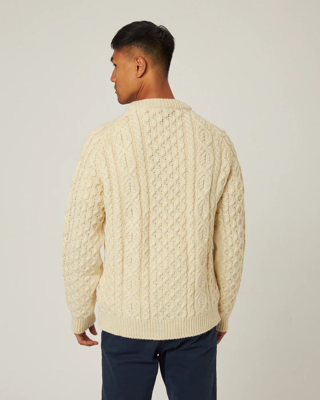 Peregrine | Pull ''Hudson Aran'' en laine britannique - Écru
