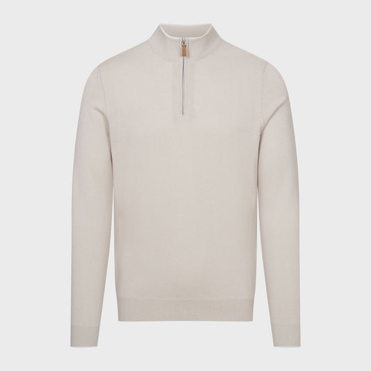 EMANUEL BERG | Polo à col montant et demi-zip - Beige clair