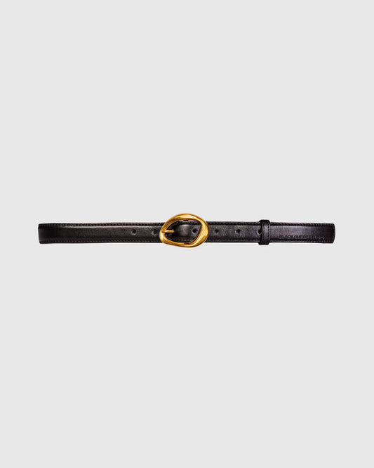 Black Suede Studio | Ceinture en cuir "Iconic Belt" - Noir et Or