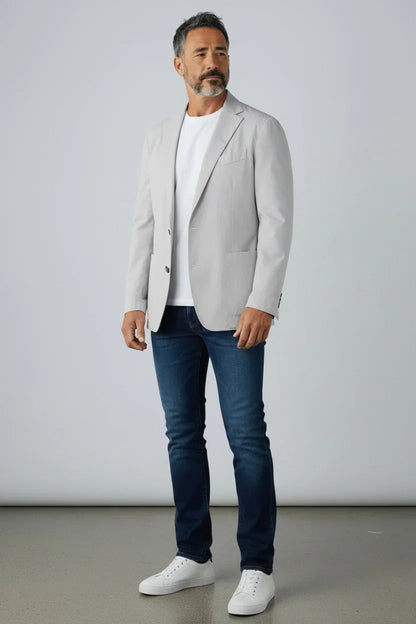 EMANUEL BERG | Veste souple déstructurée en coton délavé - Gris clair