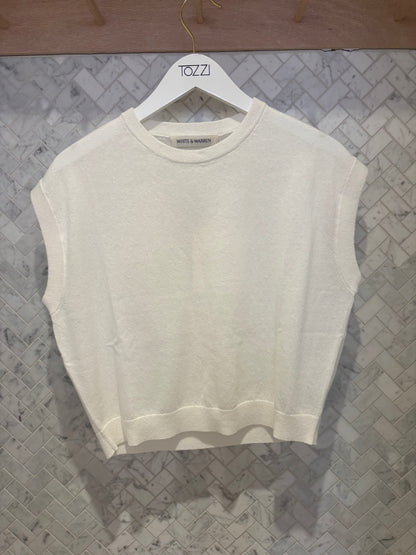 White & Warren | Veste en coton/ lin -Blanc