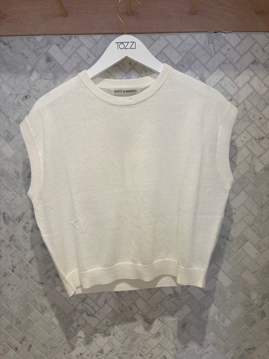 White & Warren | Veste en coton/ lin -Blanc
