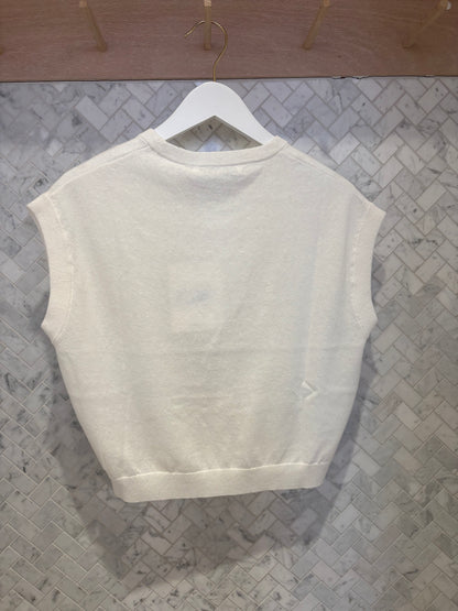 White & Warren | Veste en coton/ lin -Blanc