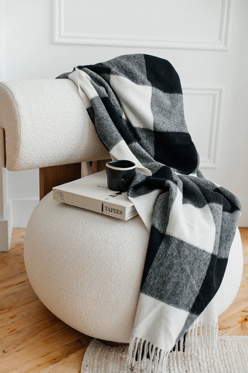Linen Way | Couverture St Louis Alpaca - Noir et Blanc