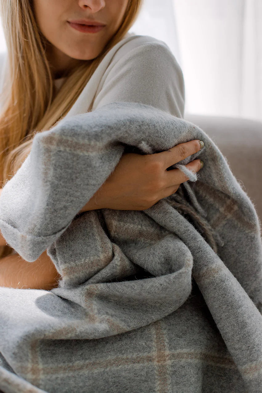 Linen Way | Couverture Stowe Alpaca - Gris