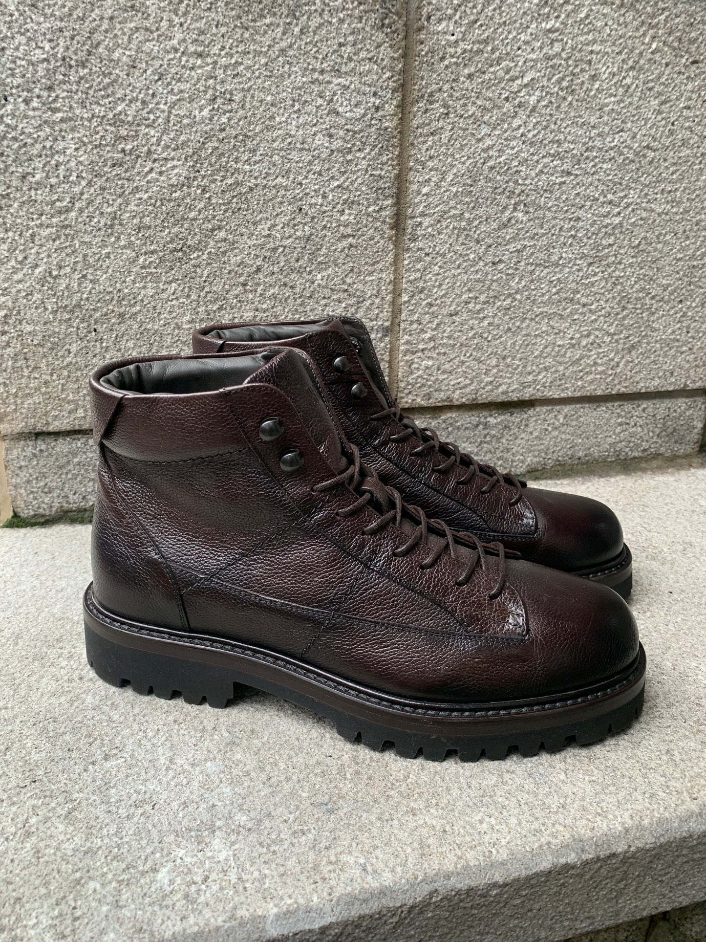 Fabiano Ricci | Bottes militaires en cuir texturé - Marron