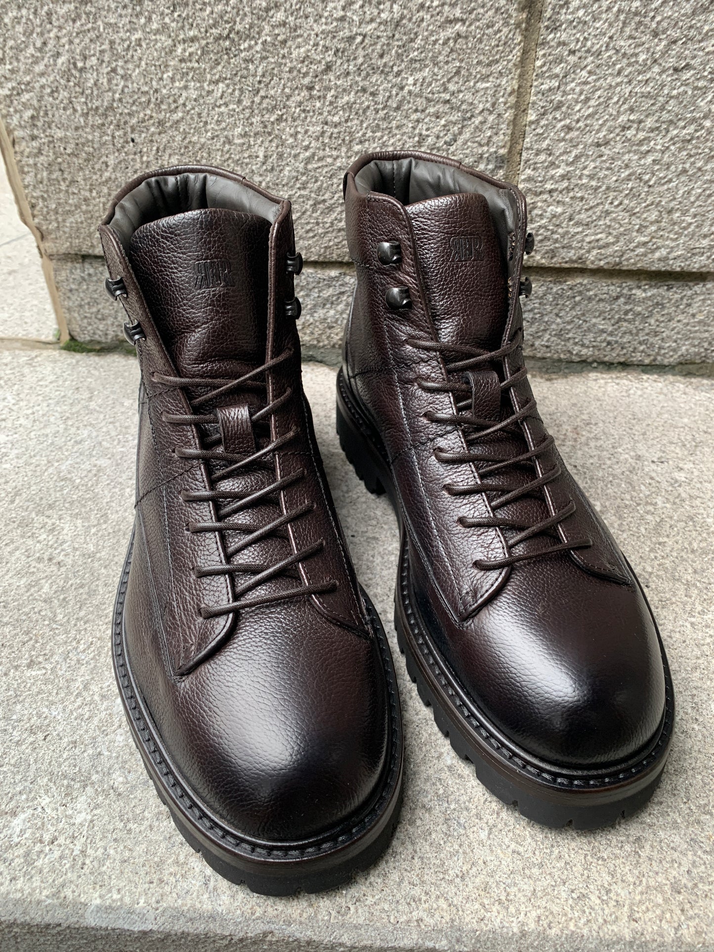Fabiano Ricci | Bottes militaires en cuir texturé - Marron