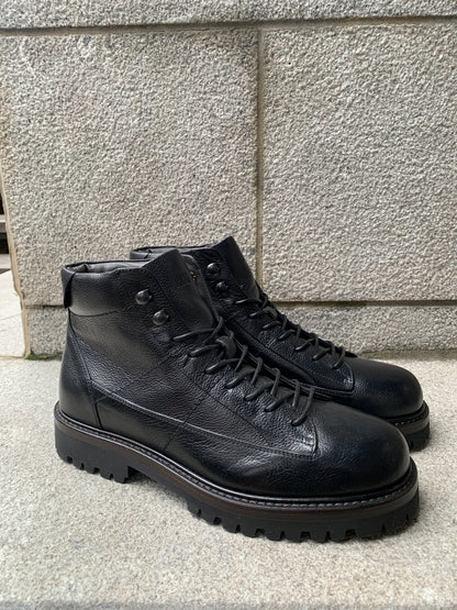 Fabiano Ricci | Bottes militaires en cuir texturé - Noir