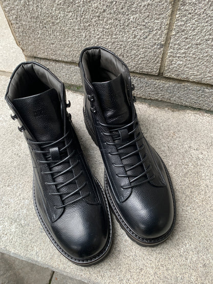 Fabiano Ricci | Bottes militaires en cuir texturé - Noir