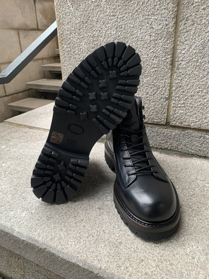 Fabiano Ricci | Bottes militaires en cuir texturé - Noir