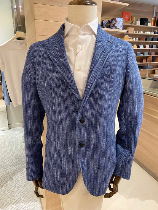 Tagliatore | vestes- Chevrons Bleu denim