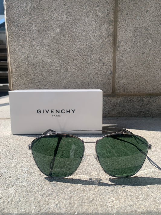 Givenchy  | Lunettes de soleil aviateur 7049/S - Monture argent/ Verres vert