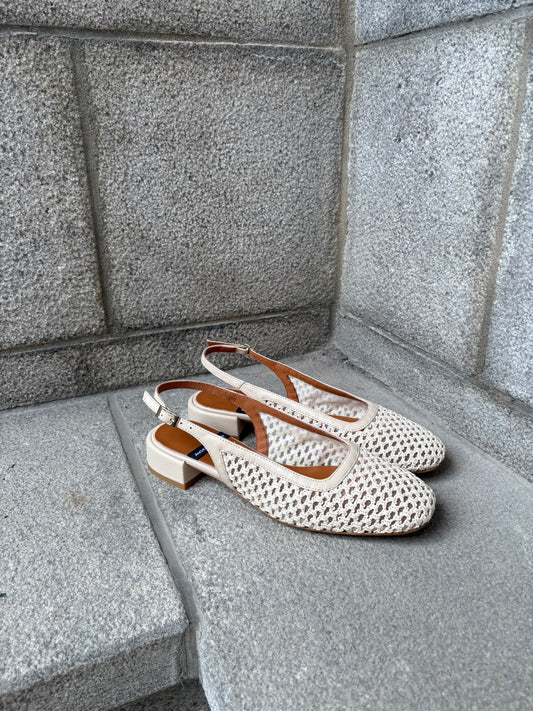 Angel Alarcon | Sandales en crochet "Caroline" - Ivoire