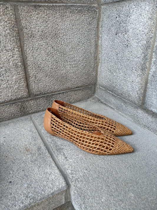 Angel Alarcon | Ballerines en paille "TRENZADO" - Bronze
