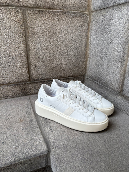 DATE | Baskets en cuir ''Hill Low Platform'' - Beige/blanc