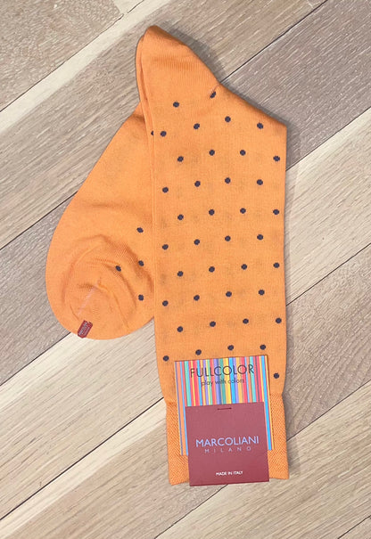 Marcoliani - Chaussettes colorées à pois  - Saumon