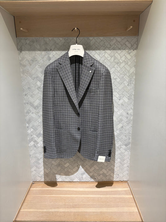 L.B.M. 1911 | Veston à motif pied-de-poule- Gris/Noir