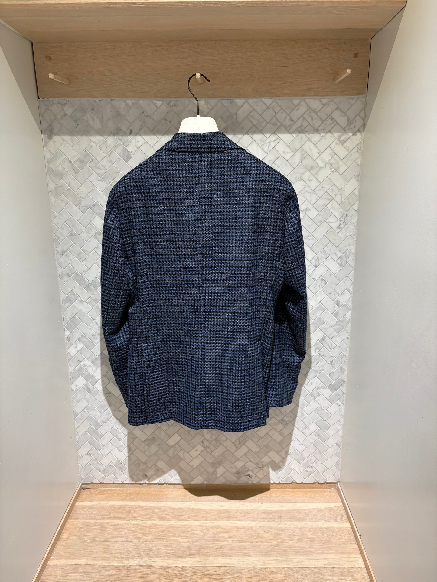 L.B.M. 1911 | Veston à motif pied-de-poule- Bleu