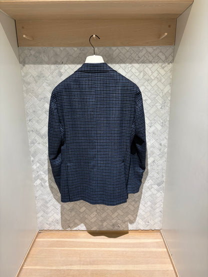 L.B.M. 1911 | Veston à motif pied-de-poule- Bleu