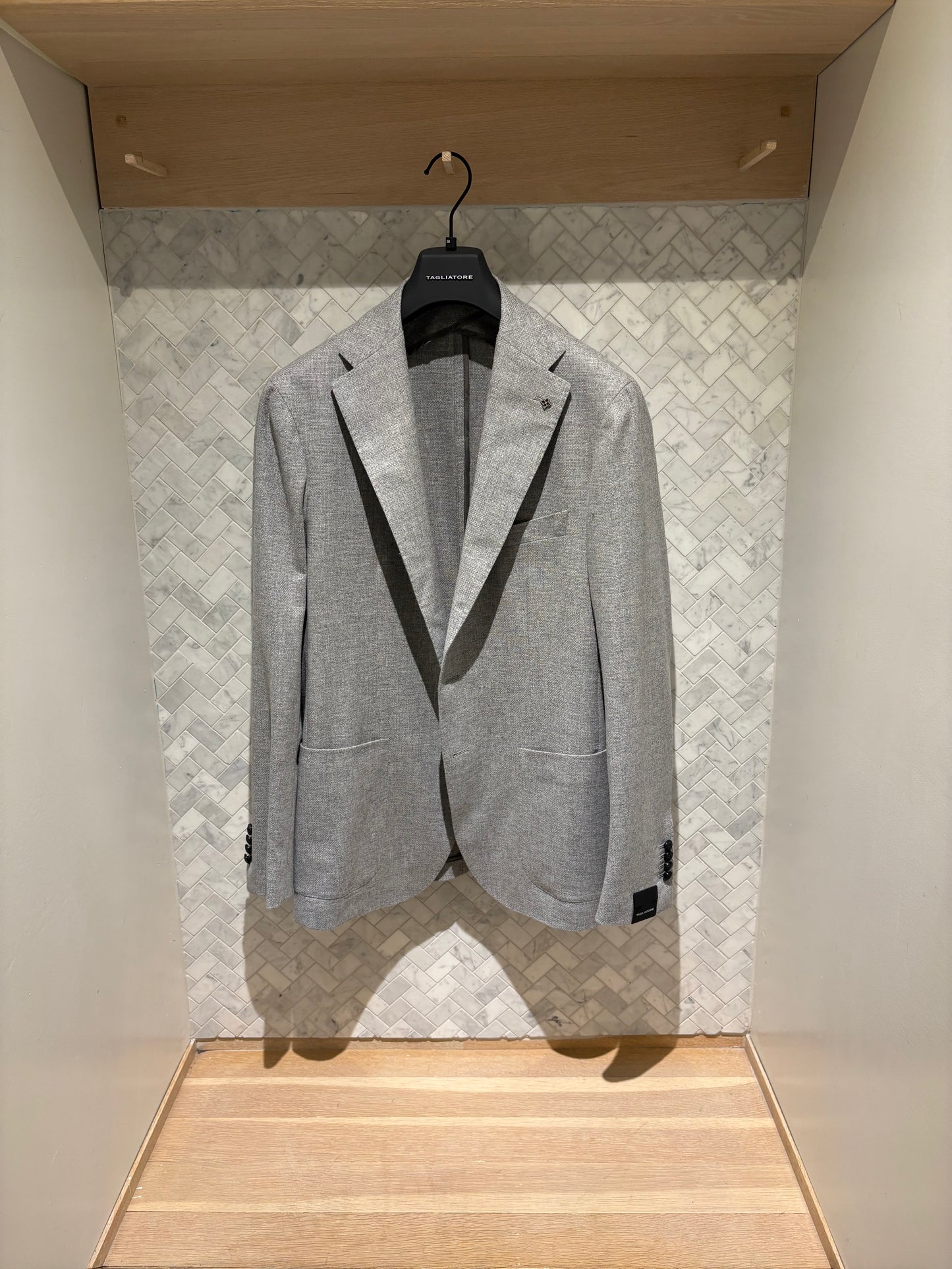Tagliatore | Veston en tissu hopack - Gris pâle