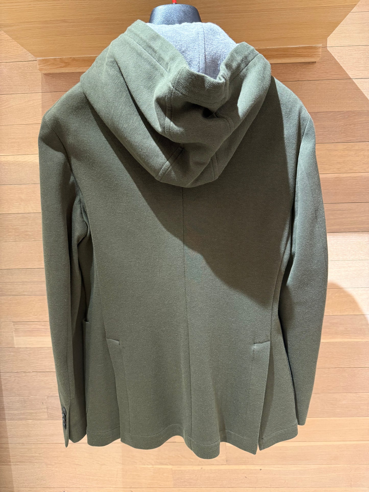 Manuel Ritz | Veston en jersey de coton avec capuche amovible - Vert