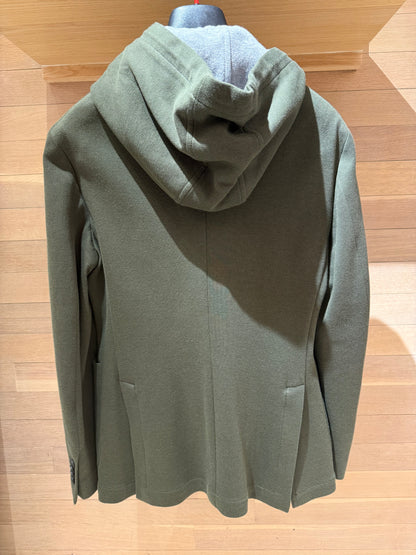 Manuel Ritz | Veston en jersey de coton avec capuche amovible - Vert