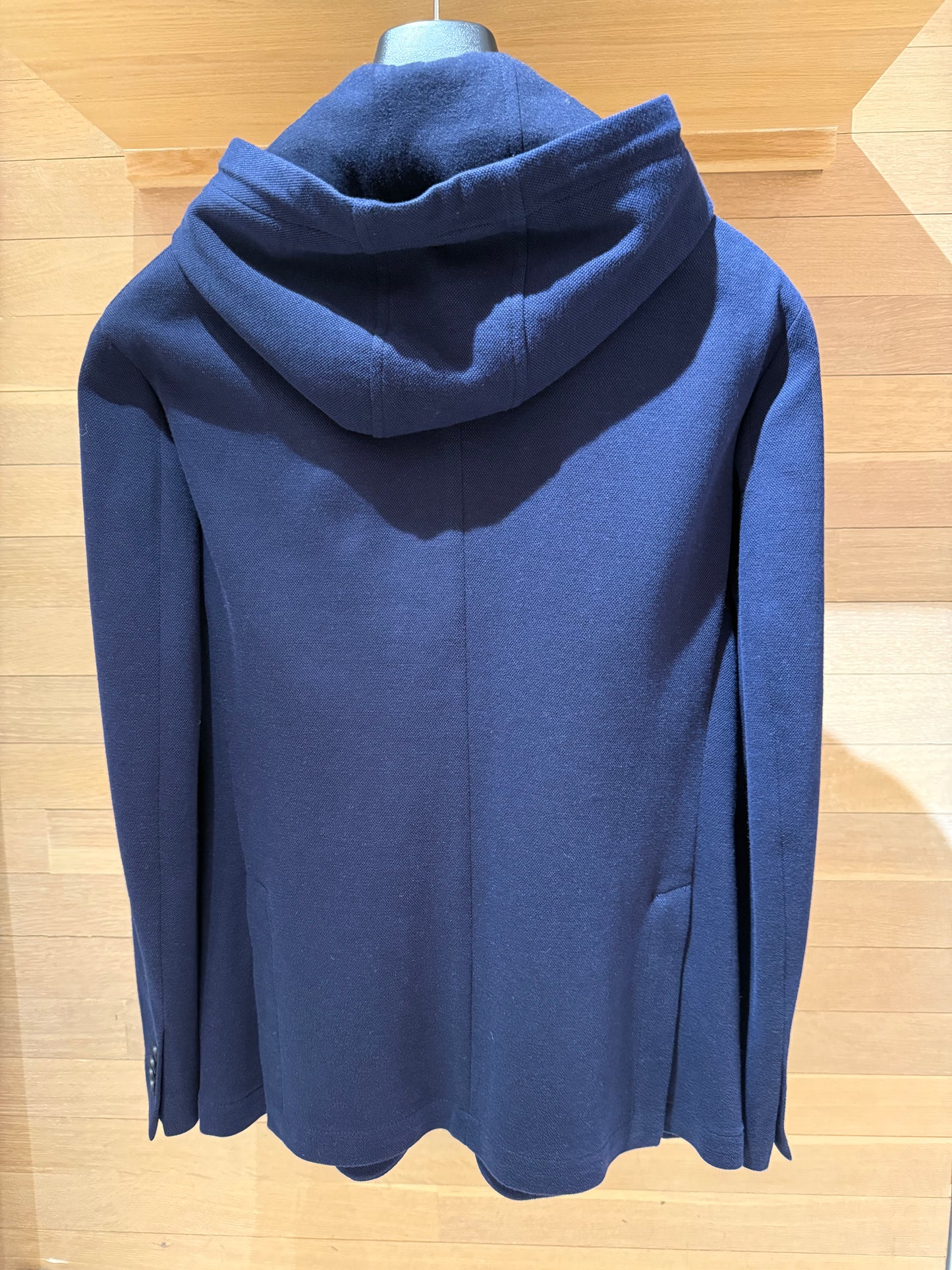 Manuel Ritz | Veston en jersey de coton avec capuche amovible - Bleu