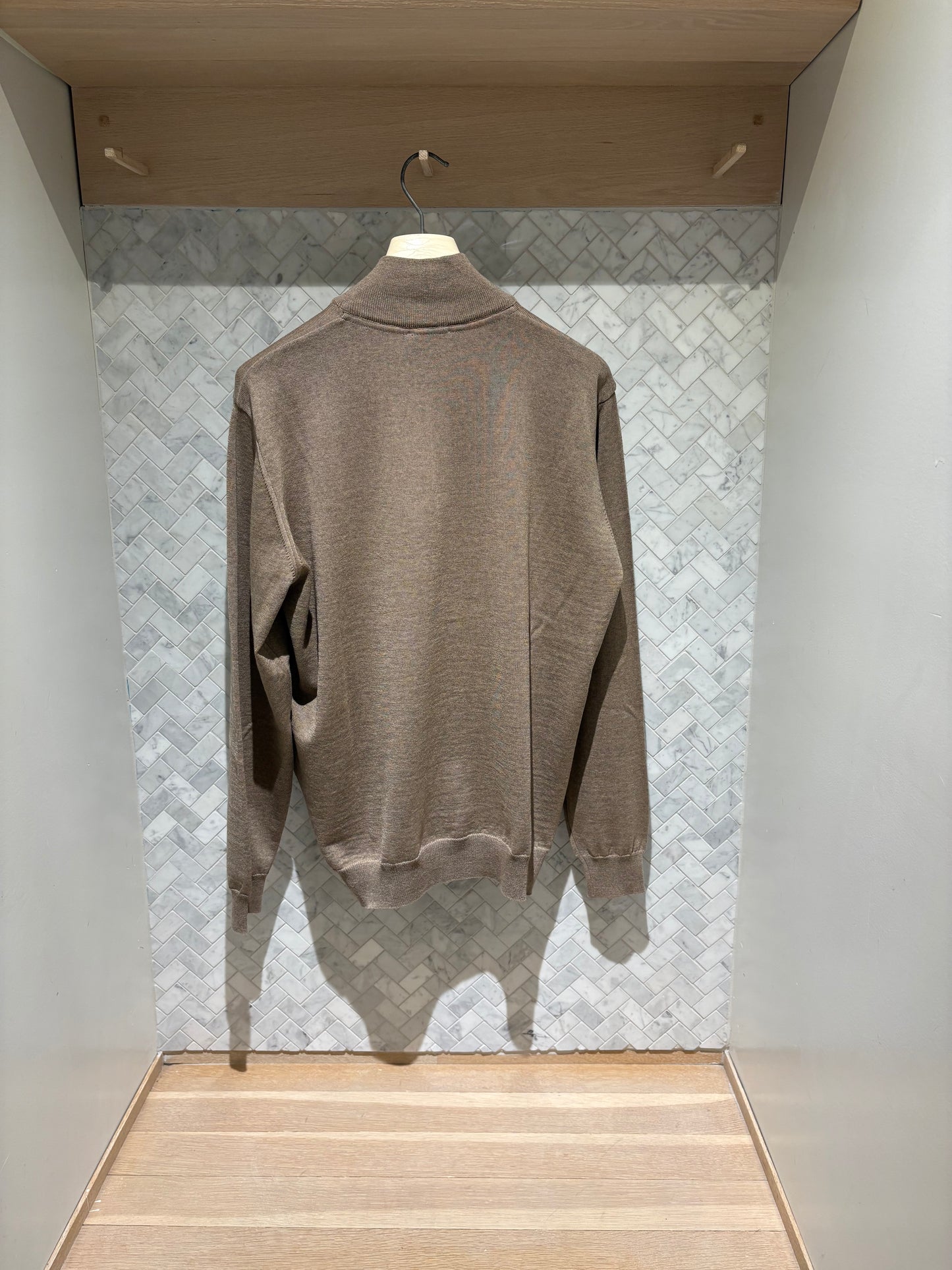 SAND Copenhagen | Pull demi zip en laine mérinos - Chameau