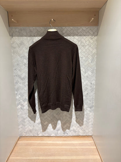 SAND Copenhagen | Pull demi zip en laine mérinos - Café