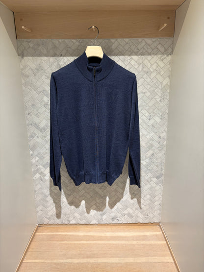 SAND Copenhagen | Pull zip en laine mérinos - Marine