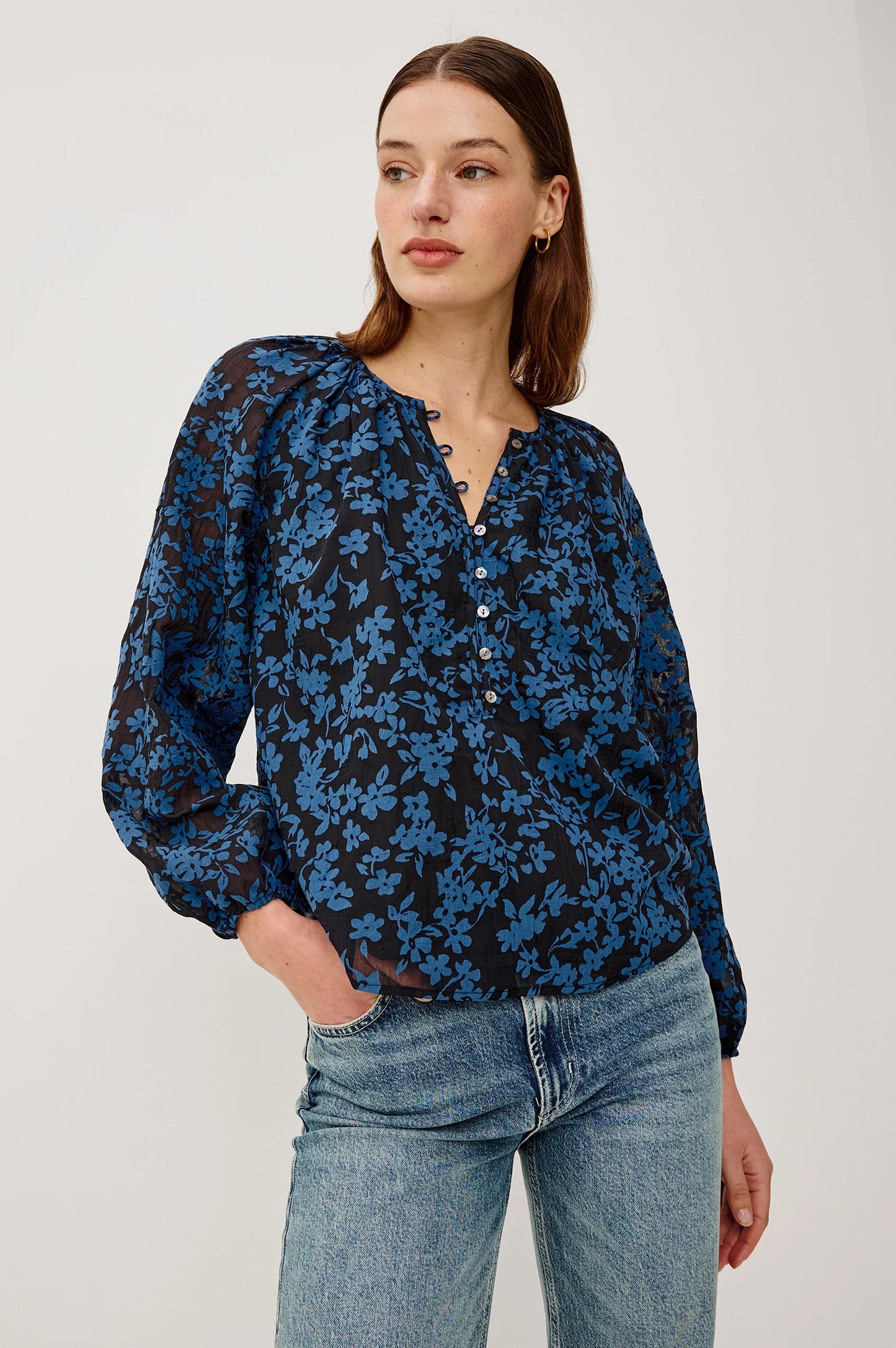 Rails | Blouse "Indi"- Bleu marine/ Bleu floral
